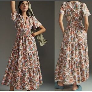 Anthropologie Paisley Print Maxi Dress